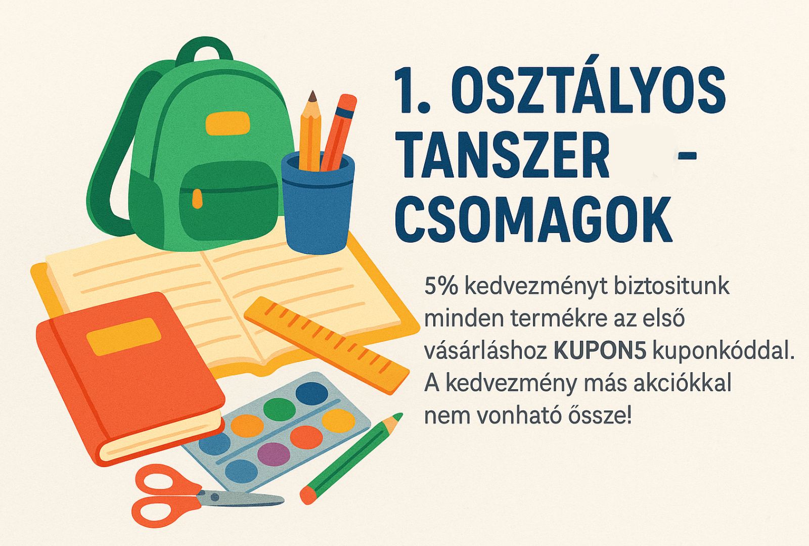 1. osztályos tanszercsomag banner