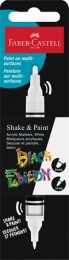 Dekormarker, 1,0/3,0 mm, kétvégű, akril, FABER-CASTELL "Shake&Paint", fehér