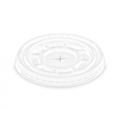 Lapos tető pohárhoz szívószál lyukkal d:90 mm PET(újrahasznosítható)