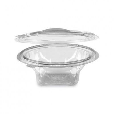 PET kerek víztiszta egybefedeles doboz 375 ml (újrahasznosítható)