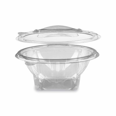 PET kerek víztiszta egybefedeles doboz 750 ml (újrahasznosítható)