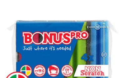 BonusPRO Formázott mosogatószivacs 4/1 HoReCa 1 darab mérete: 13,5 x 7,11 x 4,5 cm