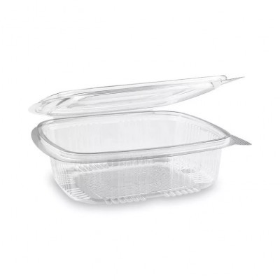 PET Szögletes víztiszta egybefedeles doboz 750 ml (újrahasznosítható)