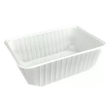1000 ml Fehér szögletes alj ételkiszállító elviteles doboz PP (181x132x55mm) 50db/cs, 500db/krt