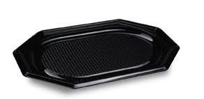 Catering tálca - 10 személyes - 540 x 360 x 30 mm PET fekete 10db/cs, 50db/krt