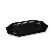 Catering tálca, 5 személyes, PET, fekete, 455x305x20mm 10db/cs, 50db/krt