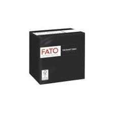 FATO - 24x24 Fehér Koktél szalvéta 1/4 hajtással100 lap, fekete, 2 rétegű