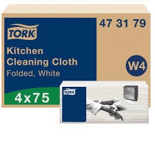 Tork 473179 konyhai tisztítókendő, fehér, 35,5 x 41,5 cm,75 lap/csomag W4