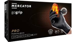 MERCATOR gogrip (black)nitril vizsgálókesztyű feketepúdermentes,gyémánt textúrált M, L, XL,XXL 50 db/doboz