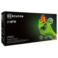 MERCATOR gogrip (green)nitril vizsgálókesztyű zöldpúdermentes,gyémánt textúrált M, L, XL, XXL 50 db/doboz