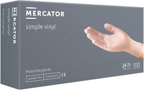 MERCATOR Vinil kesztyű fehér 100 db-os S,M,L,XL-es