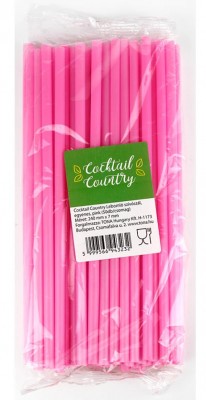 Lebomló egyenes szívószál (rózsaszín) 240x7mm