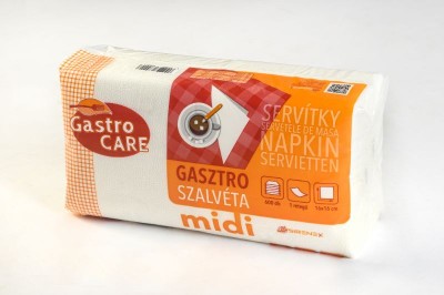 Gastro Care szalvéta midi 600db 1 rétegű, 16x16 cm 1 rétegű, 16x16 cm