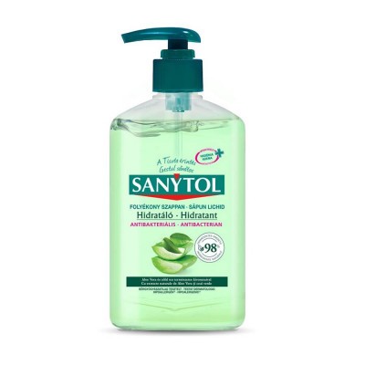Sanytol Antibakteriális Folyékony Szappan 250ml 3 féle:Zöld Tea és aloe vera Mandulatej és méhpempő Konyhai Grapefruit és Lime