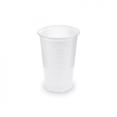 Fehér műanyag pohár, PP - (Ø 70 mm) 200ml