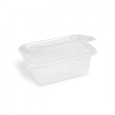 PET Szögletes víztiszta egybefedeles doboz 1000 ml (újrahasznosítható)