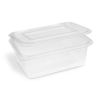 PET Szögletes víztiszta egybefedeles doboz 1500 ml (újrahasznosítható)