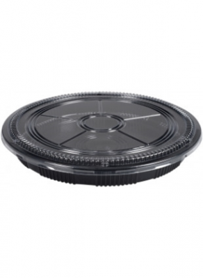 Sushi kerek doboz tetővel 37,6x37,6x4,8cm (65) PS 25db/cs 100db/krt