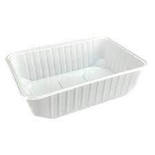 750 ml Fehér szögletes alj ételkiszállító elviteles doboz PP (181x132x45 mm) 50db/cs, 500db/krt